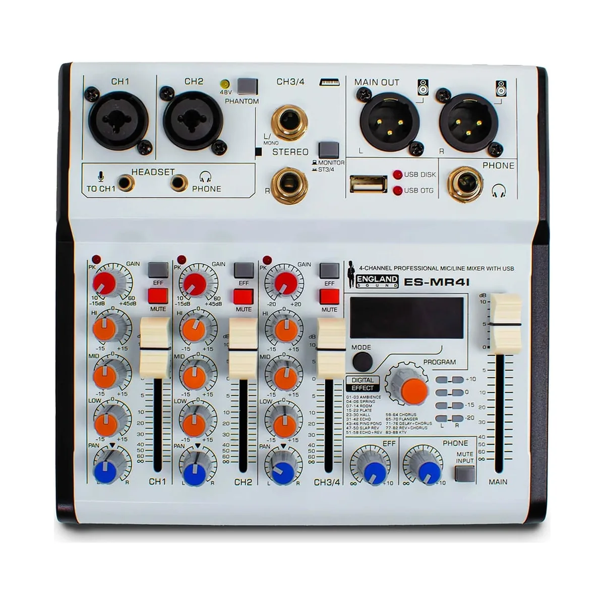 Consola de audio England Sound ES-MR4I de 4 canales