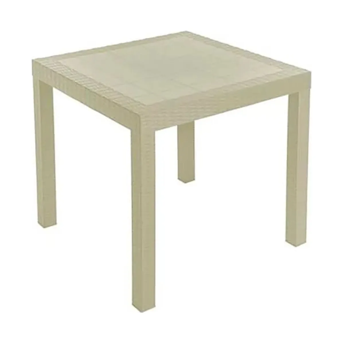 Mesa plástica cuadrada Pica Ratán de 80 × 80 cm