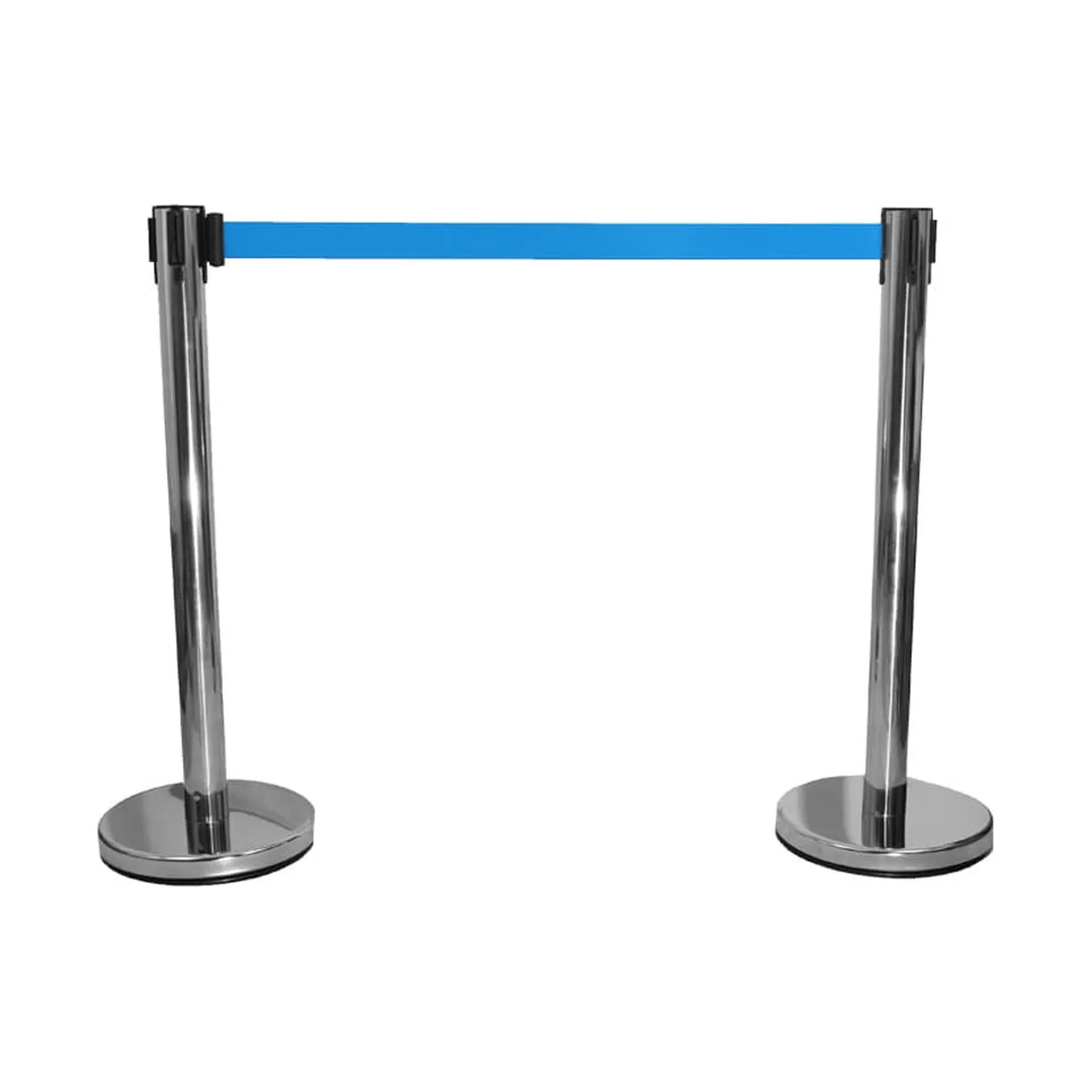 Poste separador de fila con cinta retráctil
