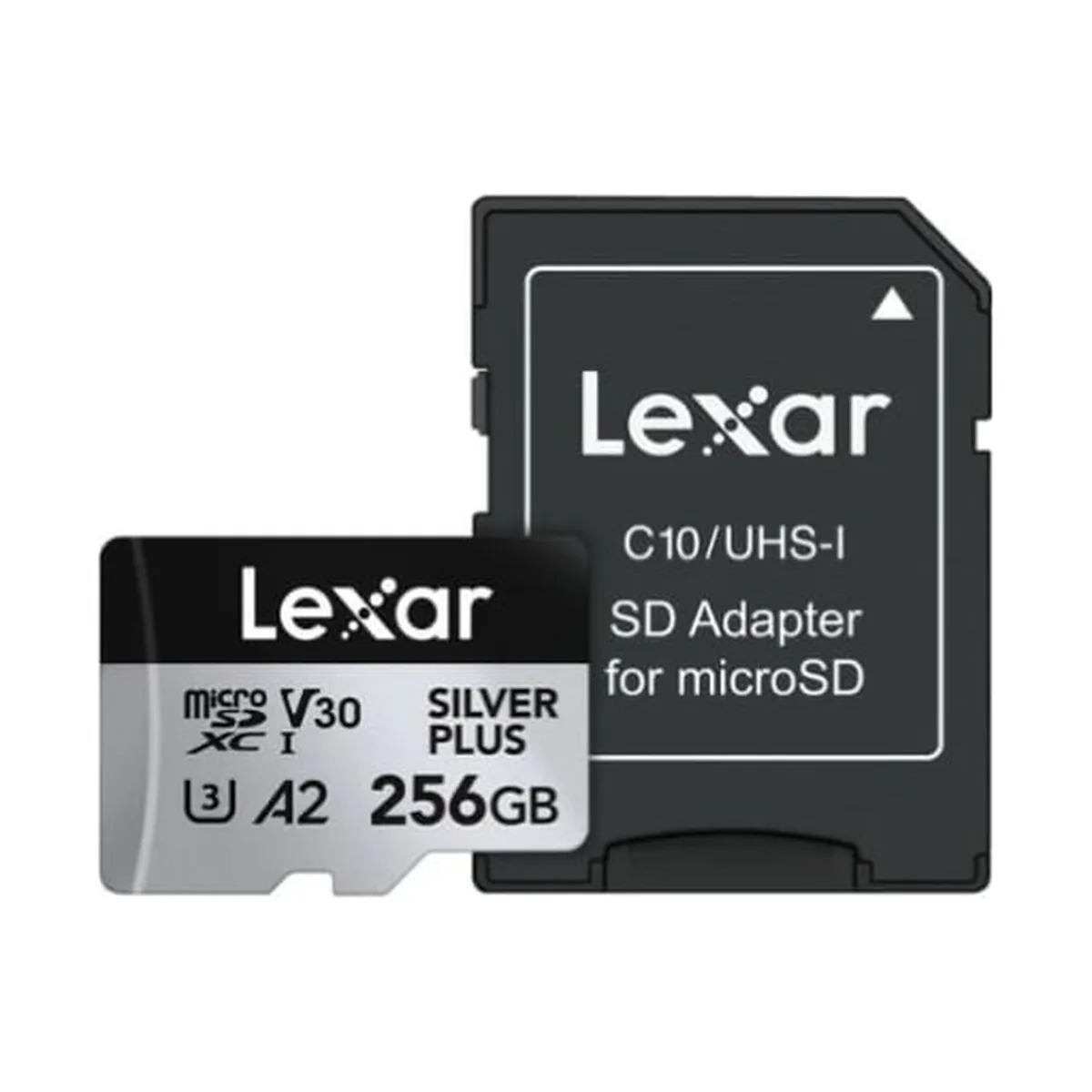 Tarjeta microSDXC Lexar Silver Plus de 256 GB con adaptador